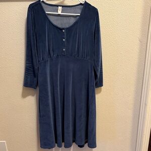 Deep blue Kate Quinn Velour Dress